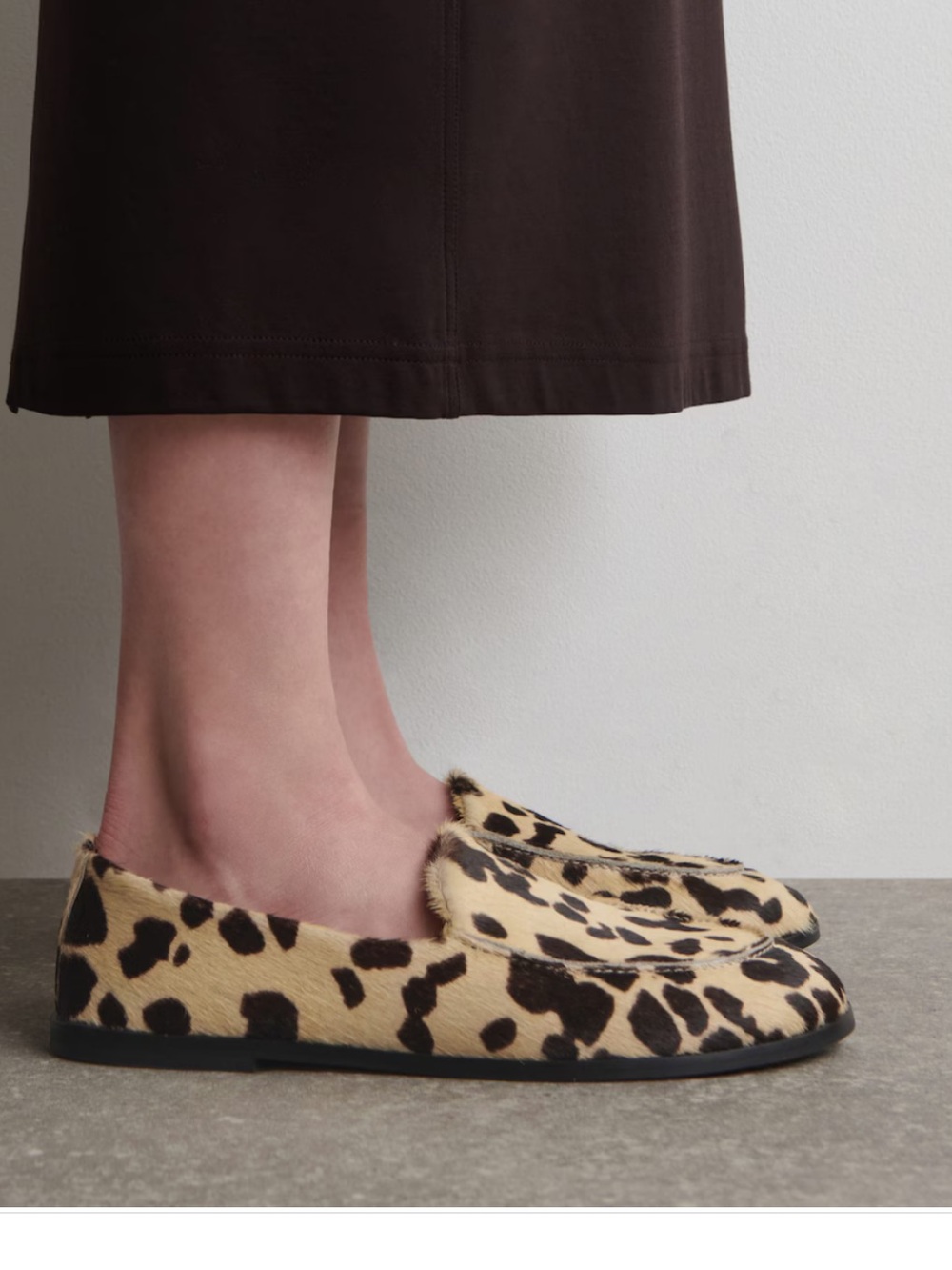 Cos animal Print Pony Hair Effect Leather Loafers (eur 39 equavilent to USA 8.5